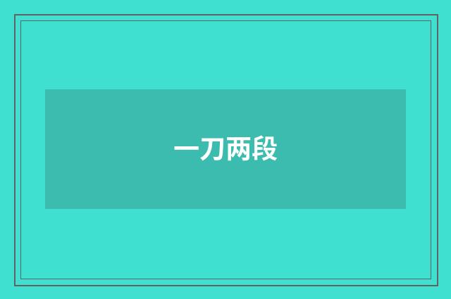 一刀两段