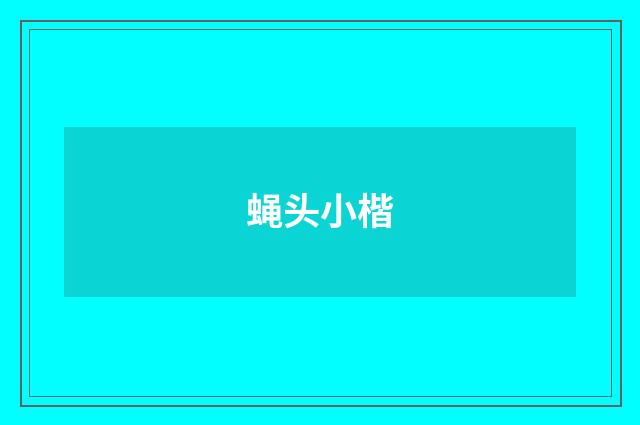 蝇头小楷
