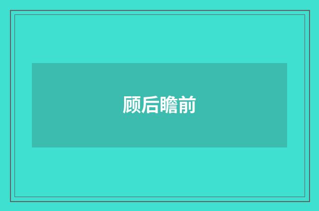 顾后瞻前
