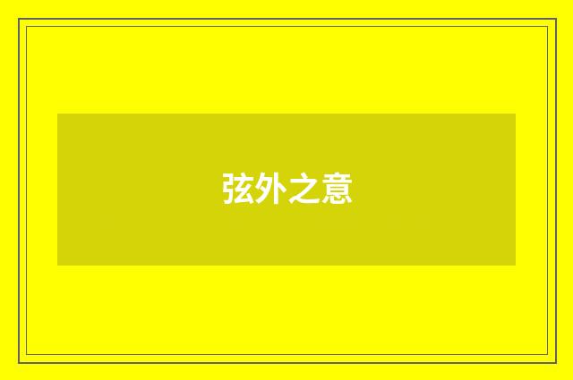 弦外之意