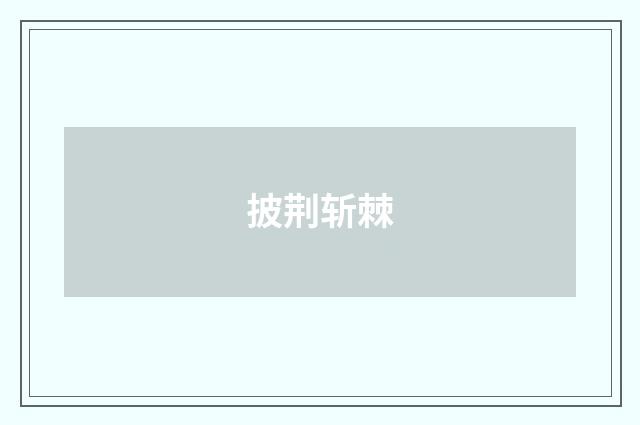 披荆斩棘