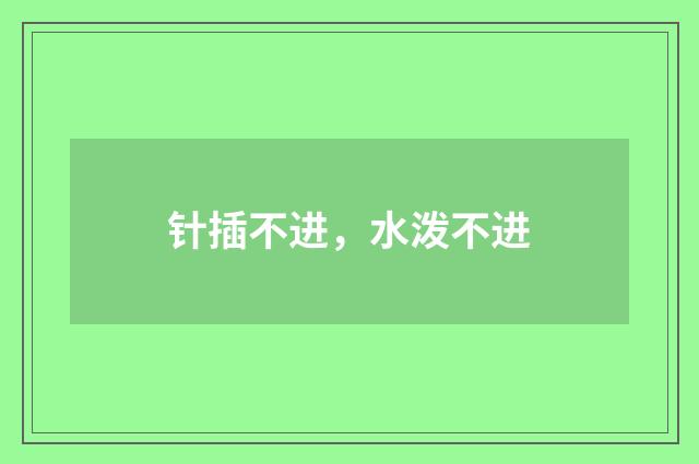 针插不进,水泼不进