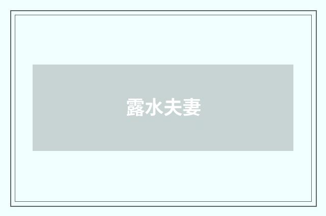 露水夫妻