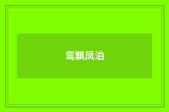 鸾飘凤泊