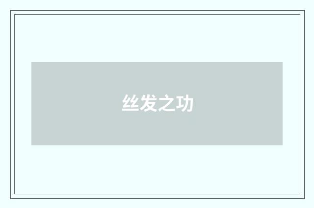丝发之功