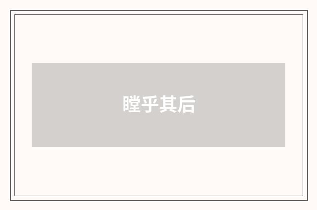 瞠乎其后