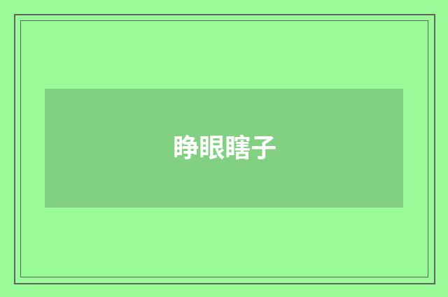 睁眼瞎子