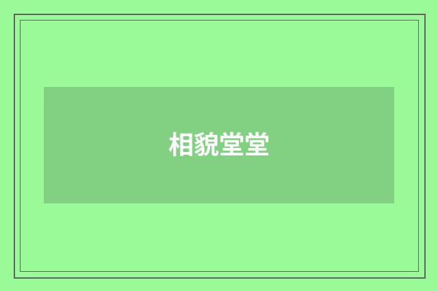 相貌堂堂