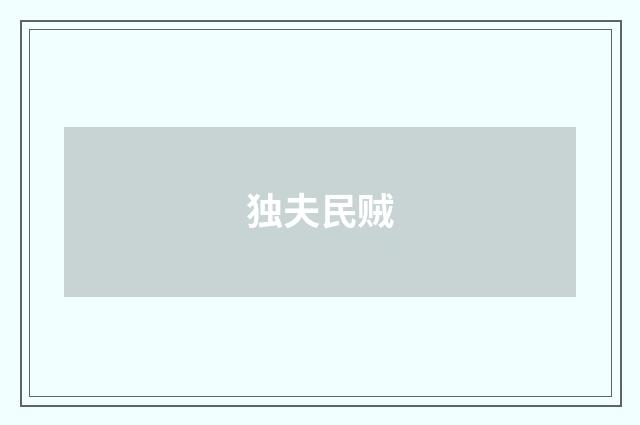 独夫民贼