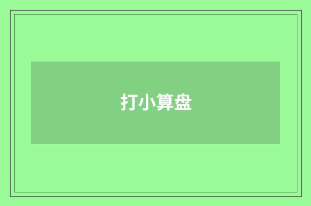 打小算盘