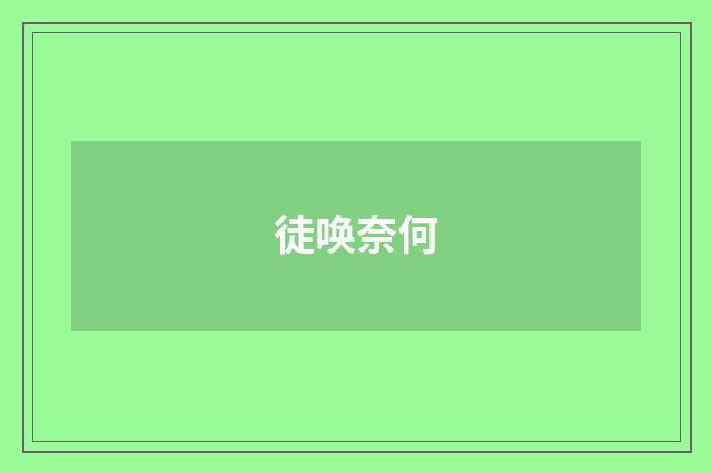 徒唤奈何