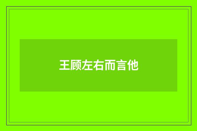 王顾左右而言他