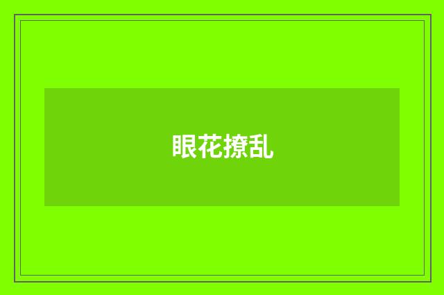 眼花撩乱