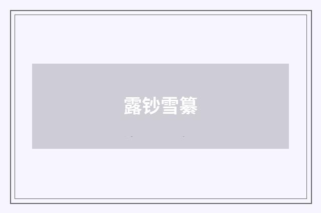 露钞雪纂