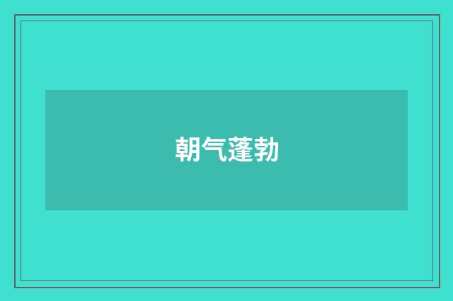 朝气蓬勃