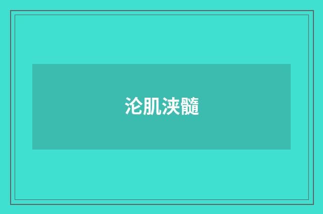 沦肌浃髓