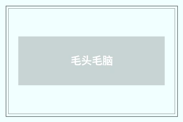 毛头毛脑