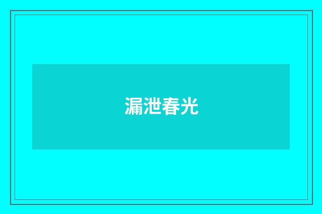 漏泄春光