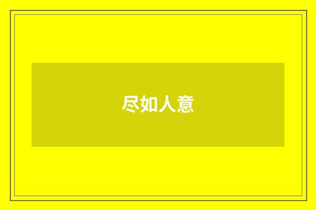 尽如人意