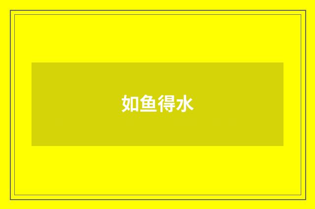 如鱼得水