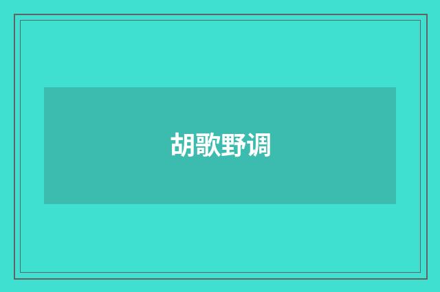 胡歌野调