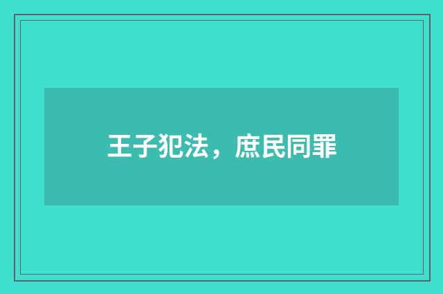 王子犯法，庶民同罪