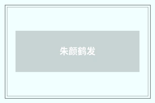 朱颜鹤发