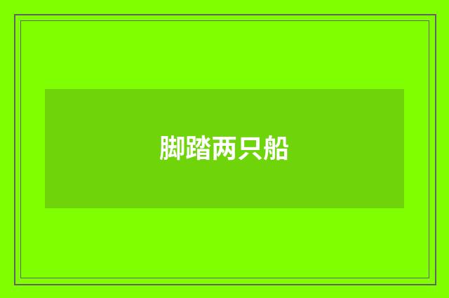 脚踏两只船