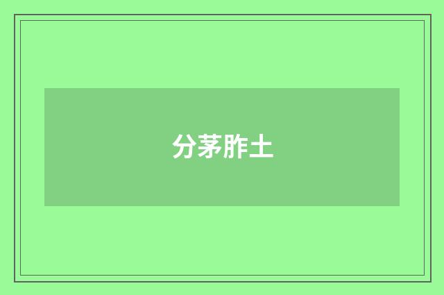 分茅胙土