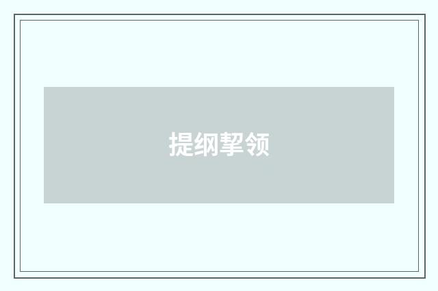 提纲挈领
