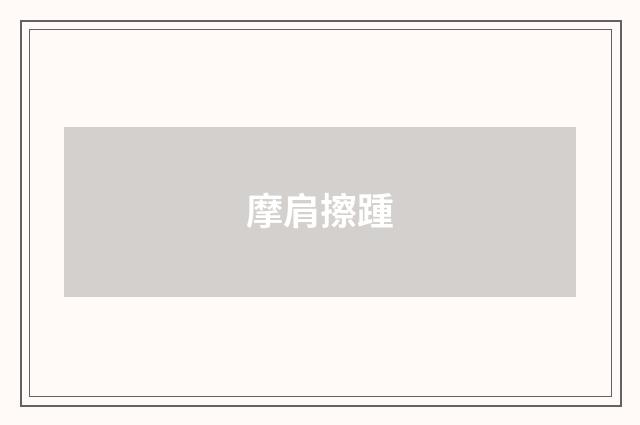 摩肩擦踵