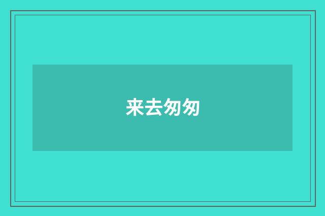 来去匆匆