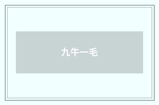 九牛一毛
