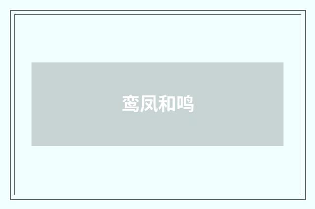鸾凤和鸣