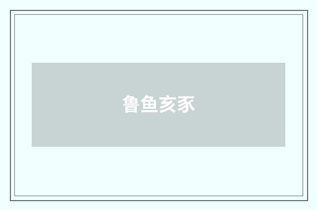 鲁鱼亥豕