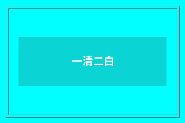 一清二白