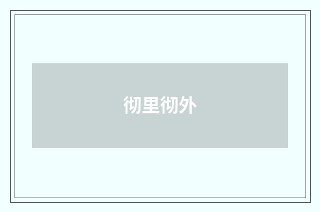彻里彻外