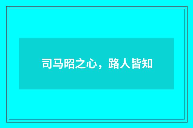 司马昭之心,路人皆知