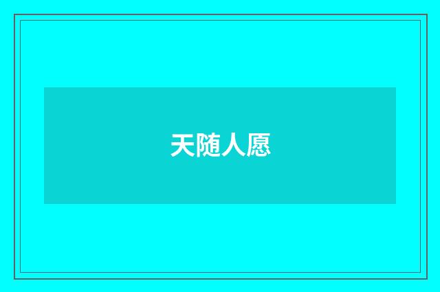 天随人愿