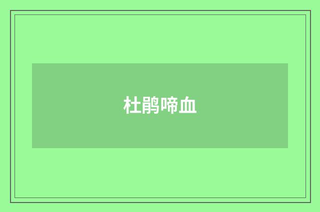 杜鹃啼血