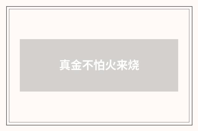 真金不怕火来烧