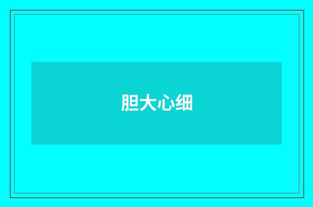 胆大心细