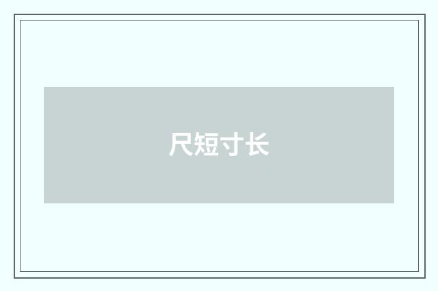 尺短寸长