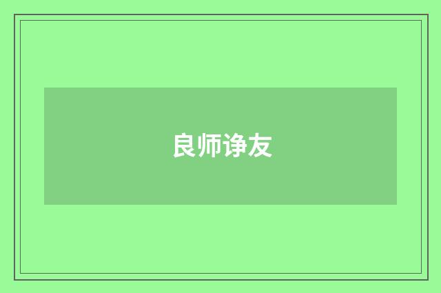 良师诤友