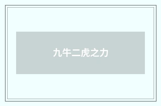 九牛二虎之力