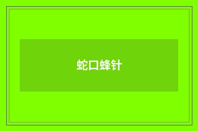 蛇口蜂针