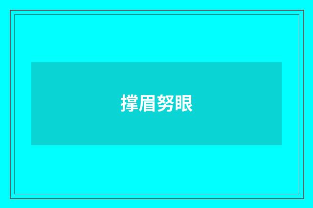 撑眉努眼