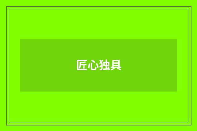 匠心独具