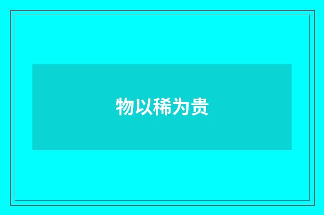 物以稀为贵