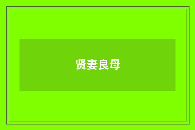 贤妻良母